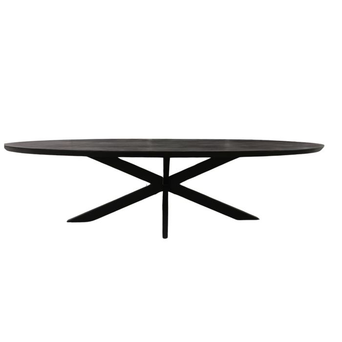 Ovale eettafel Brandy Zwart Mangohout 160 cm