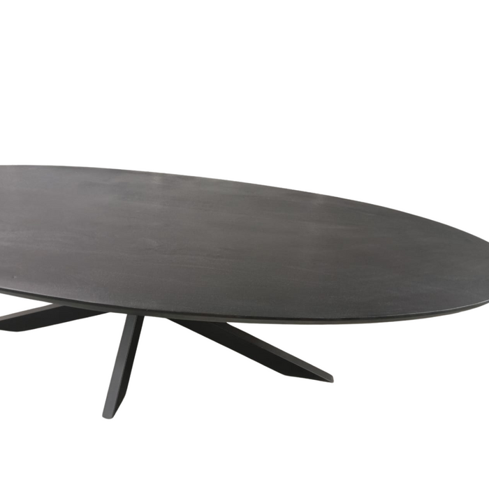Ovale eettafel Brandy Zwart Mangohout 240 cm