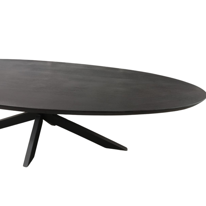 Ovale eettafel Brandy Zwart Mangohout 240 cm