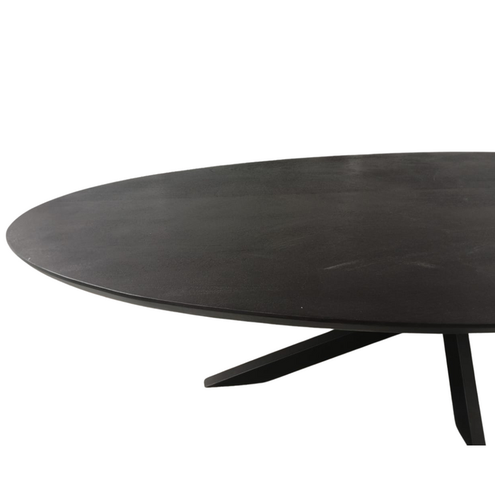 Ovale eettafel Brandy Zwart Mangohout 210 cm