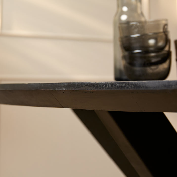 Ovale eettafel Brandy Zwart Mangohout 160 cm