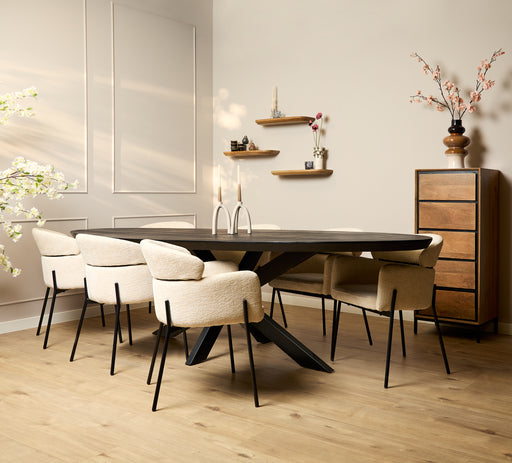 Ovale eettafel Brandy Zwart Mangohout 300 cm