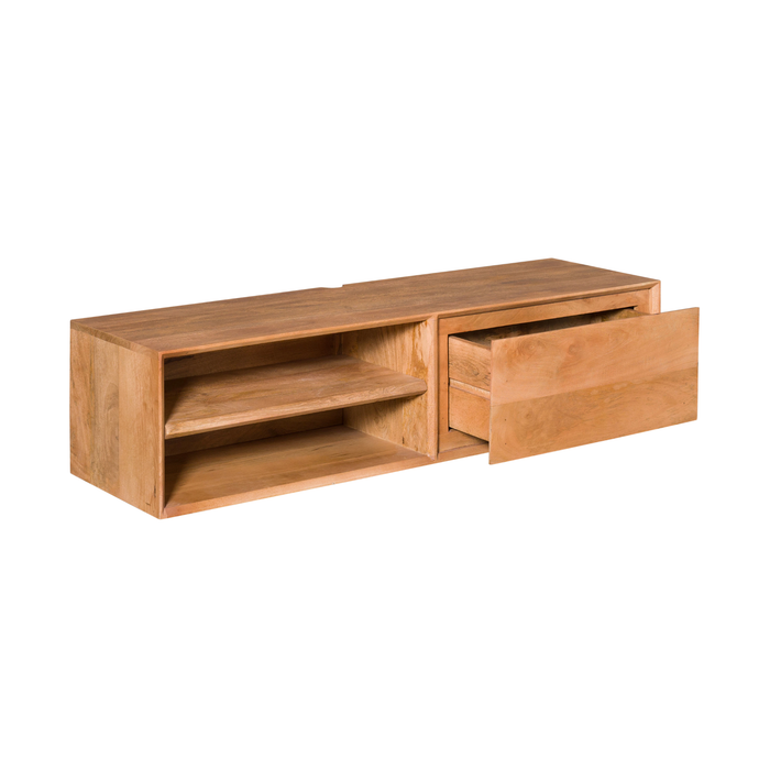 Zwevend tv meubel Ambiance Naturel Mangohout 120 cm