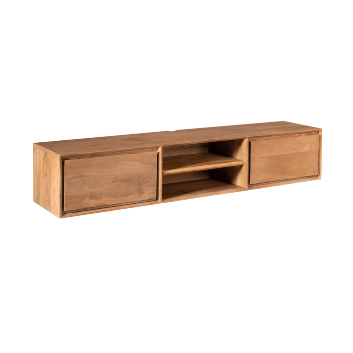 Zwevend tv meubel Ambiance Naturel Mangohout 160 cm