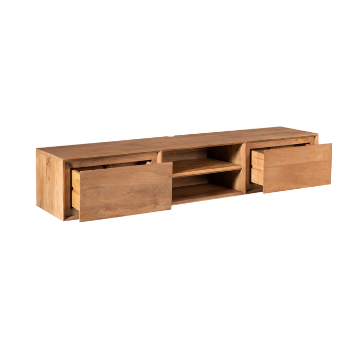 Zwevend tv meubel Ambiance Naturel Mangohout 160 cm