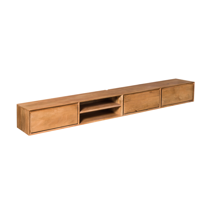 Zwevend tv meubel Ambiance Naturel Mangohout 240 cm