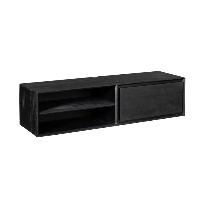 Zwevend tv meubel Ambiance Zwart Mangohout 120 cm