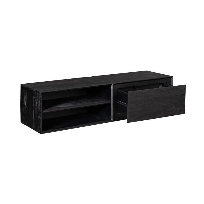 Zwevend tv meubel Ambiance Zwart Mangohout 120 cm