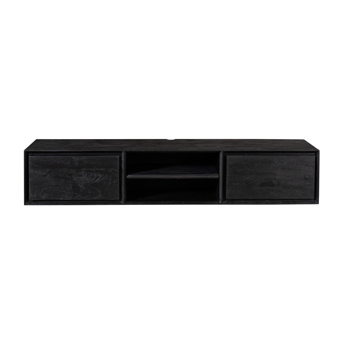 Zwevend tv meubel Ambiance Zwart Mangohout 160 cm