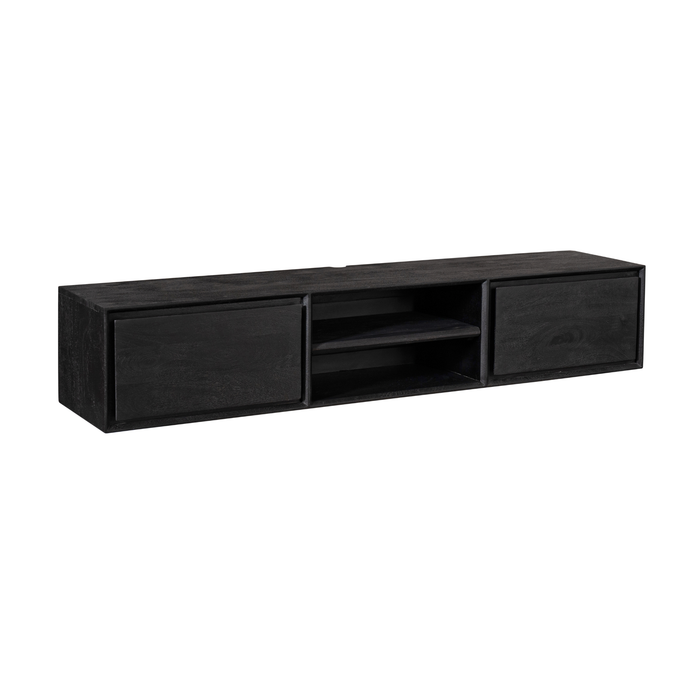 Zwevend tv meubel Ambiance Zwart Mangohout 160 cm