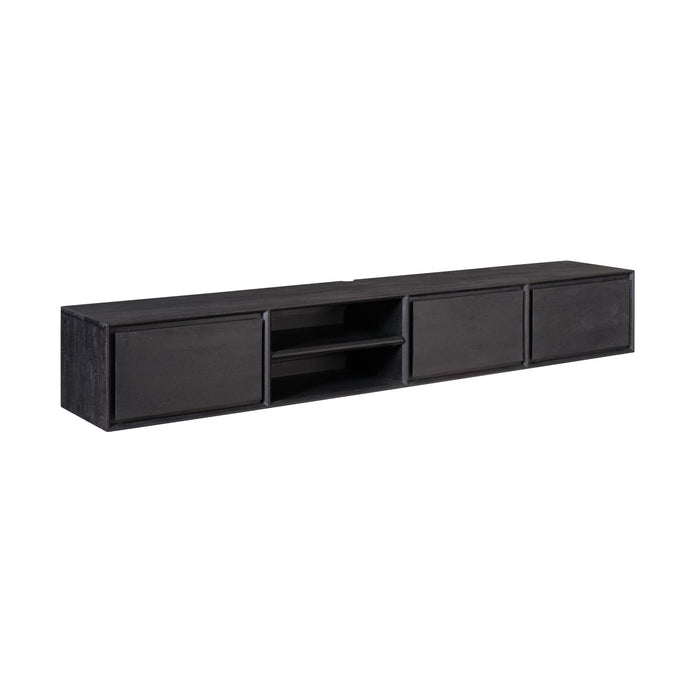 Zwevend tv meubel Ambiance Zwart Mangohout 200 cm
