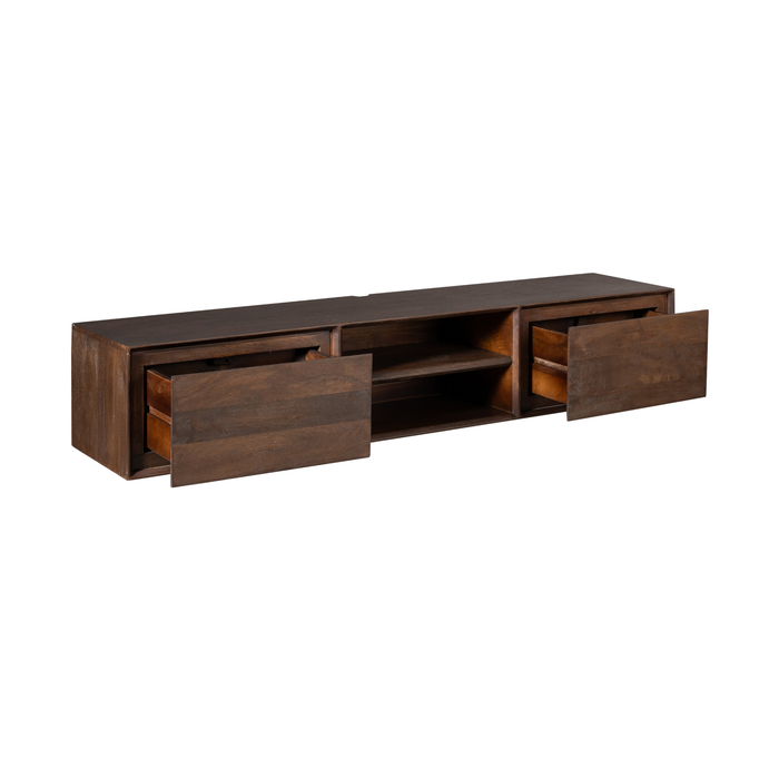 Zwevend tv meubel Ambiance Bruin Mangohout 160 cm