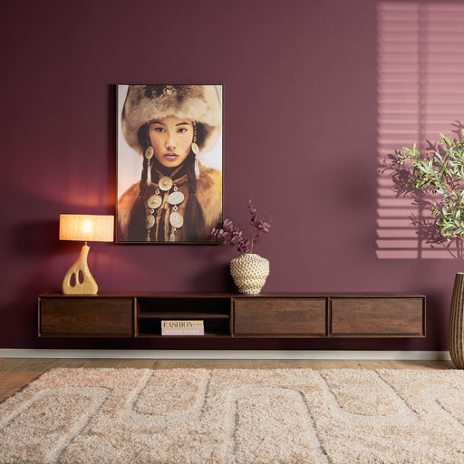 Zwevend tv meubel Ambiance Bruin Mangohout  280 cm