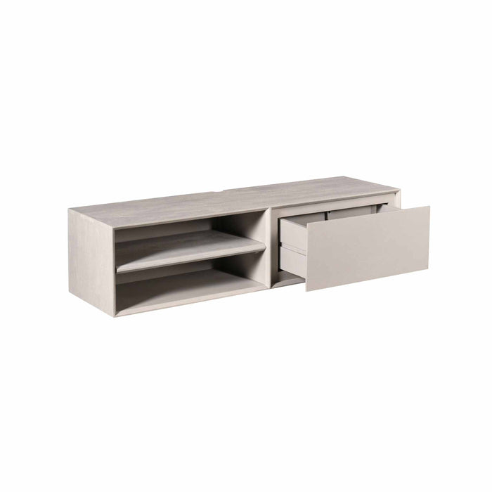Zwevend tv meubel Ambiance Taupe Mangohout 120 cm