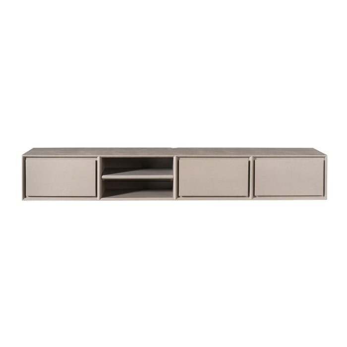 Zwevend tv meubel Ambiance Taupe Mangohout 200 cm