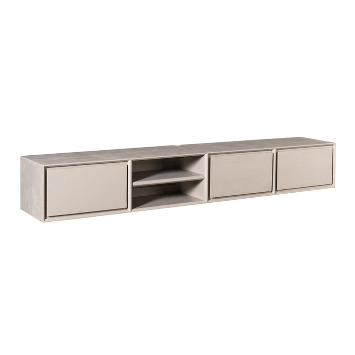 Zwevend tv meubel Ambiance Taupe Mangohout 200 cm