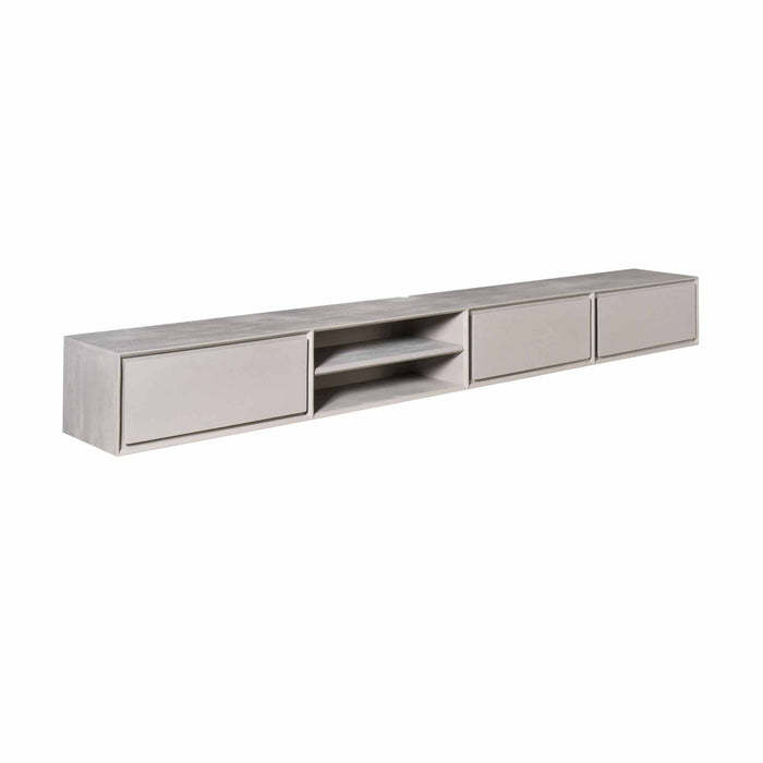 Zwevend tv meubel Ambiance Taupe Mangohout 240 cm