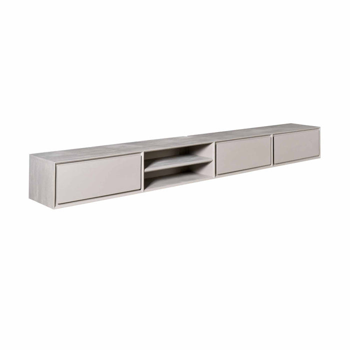 Zwevend tv meubel Ambiance Taupe Mangohout 280 cm