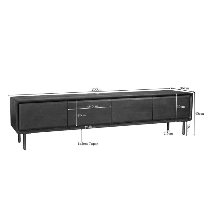 Zwevend tv meubel Allure Bruin Mangohout 200 cm