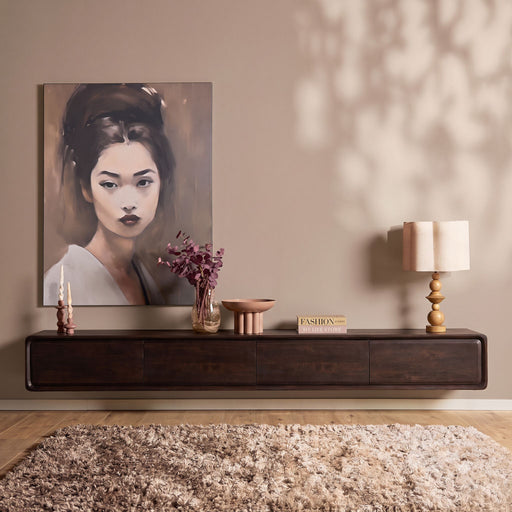 Zwevend tv meubel Allure Bruin Mangohout 240 cm