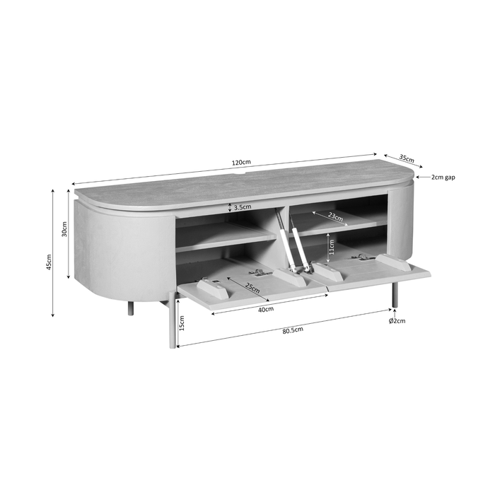 Tv meubel Excellent Naturel Mangohout 120 cm