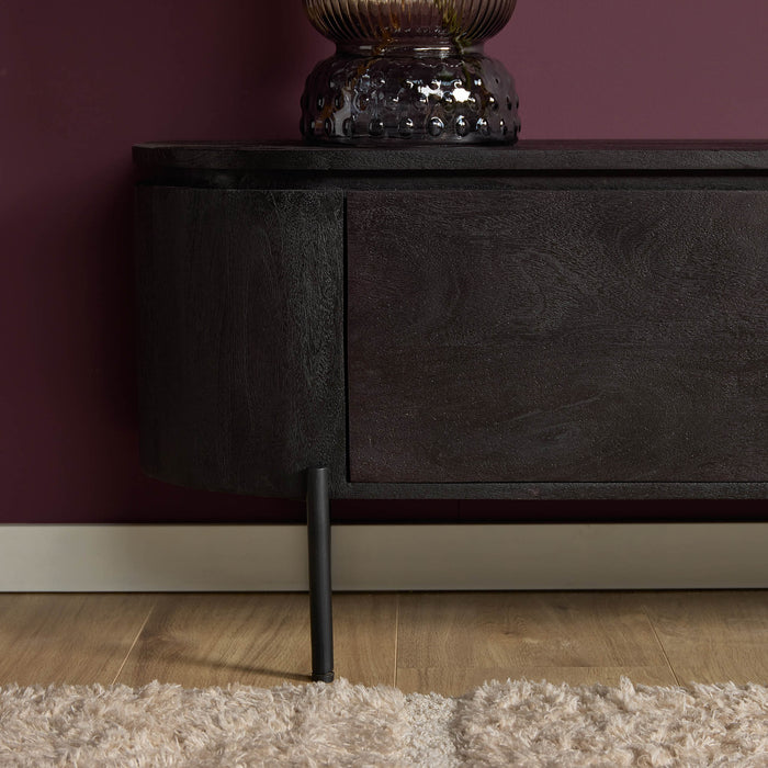 Tv meubel Excellent  Zwart Mangohout  160 cm