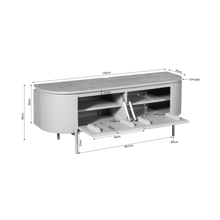 Tv meubel Excellent Zwart Mangohout 120 cm