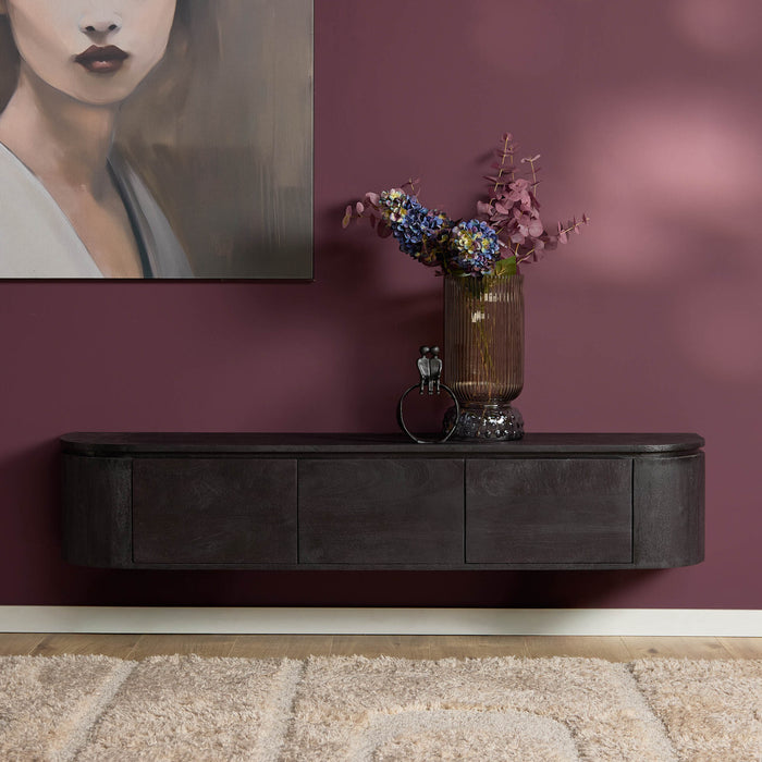 Tv meubel Excellent  Zwart Mangohout  160 cm