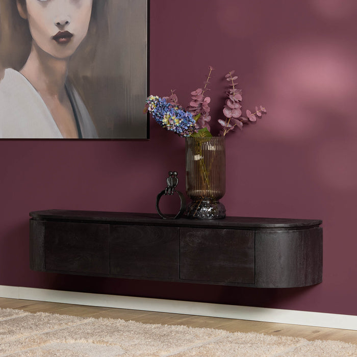 Tv meubel Excellent  Zwart Mangohout  160 cm