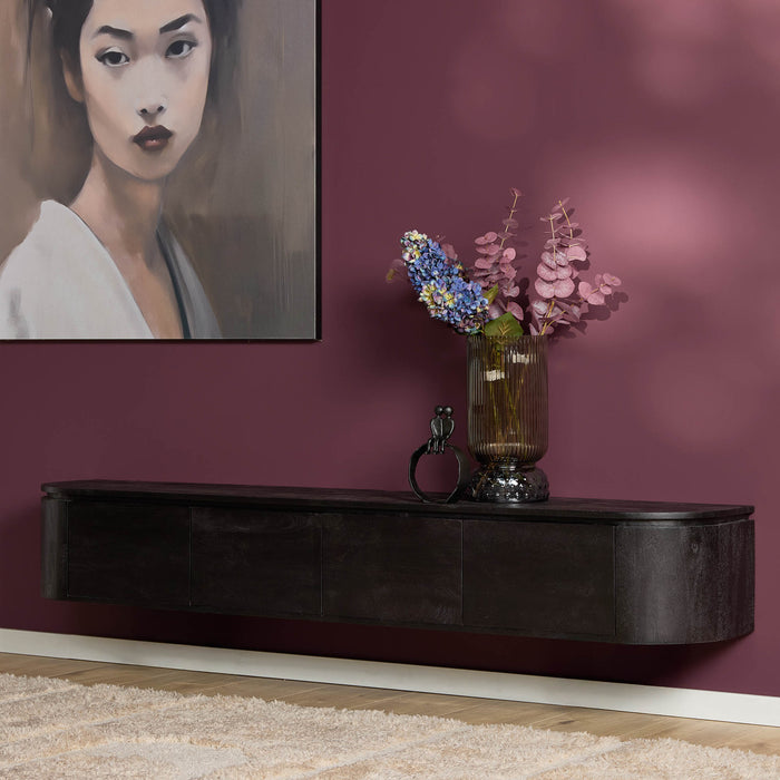 Tv meubel Excellent Zwart Mangohout 200 cm