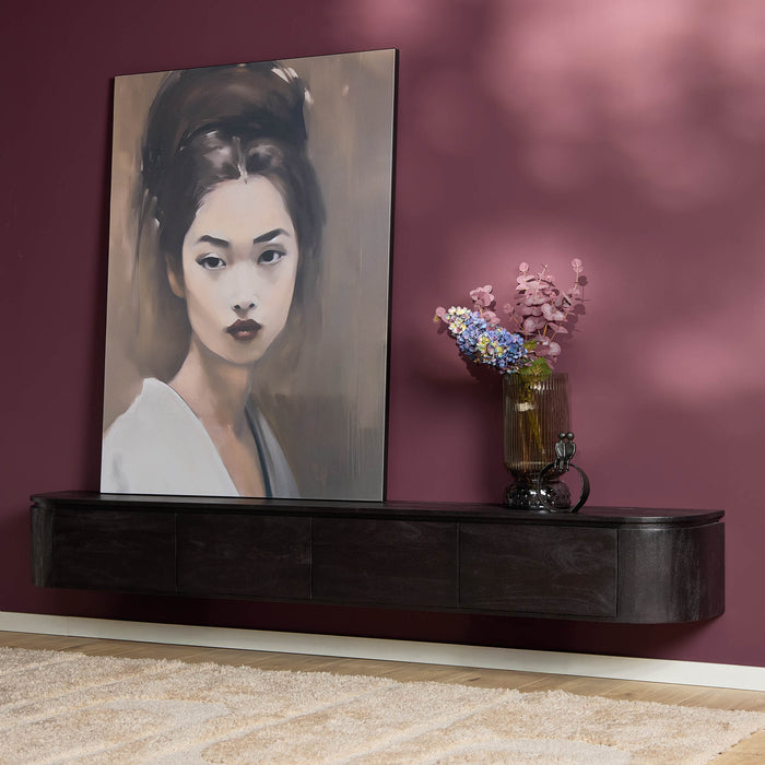 Tv meubel Excellent Zwart Mangohout 240 cm