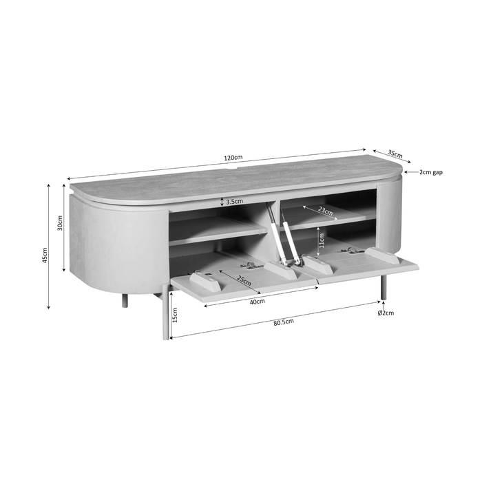 Tv meubel Excellent Zand Mangohout 120 cm