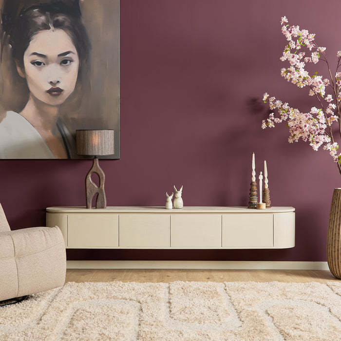 Zwevend tv meubel Ambiance Naturel Mangohout 120 cm