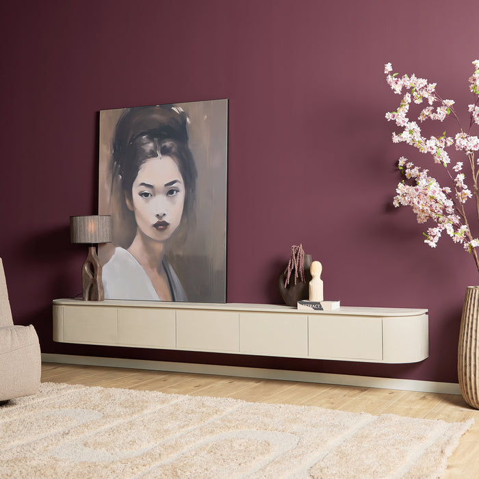Zwevend tv meubel Ambiance Naturel Mangohout 120 cm