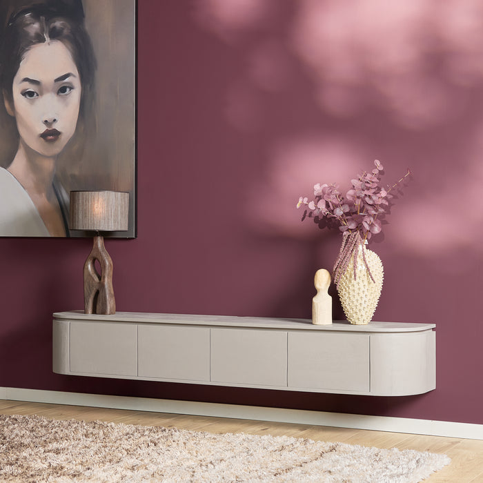 Zwevend tv meubel Ambiance Naturel Mangohout 120 cm