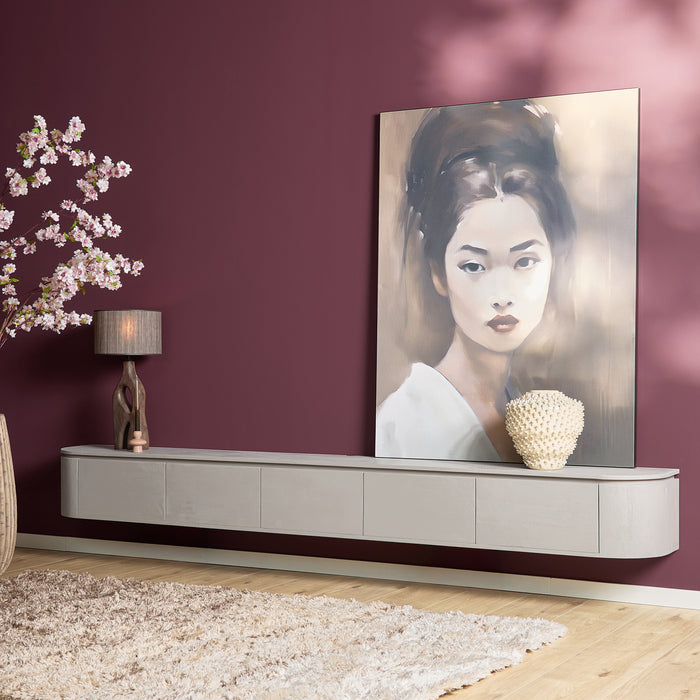 Zwevend tv meubel Ambiance Naturel Mangohout 120 cm
