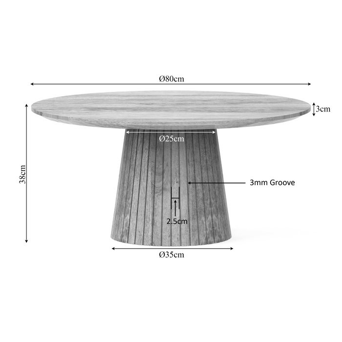 Salontafel Solana Naturel Mangohout 80 cm