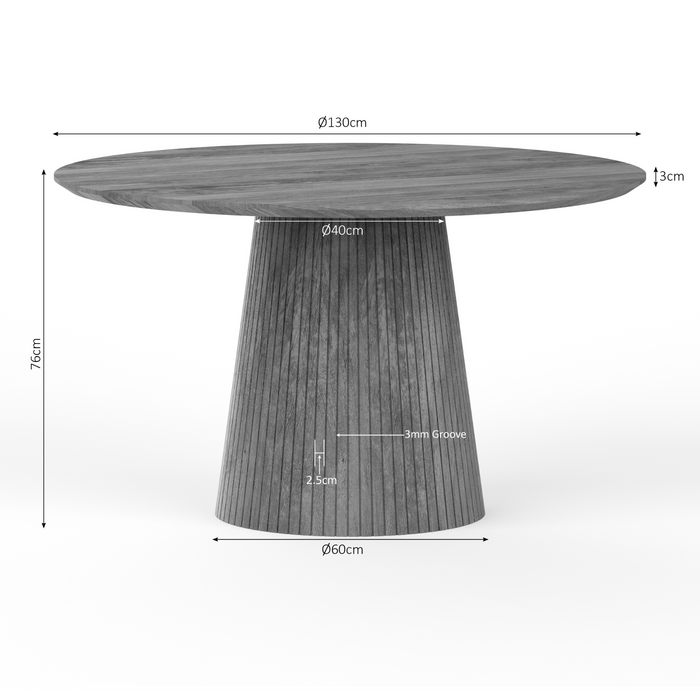 Ronde eettafel Solana Naturel Mangohout 130 cm