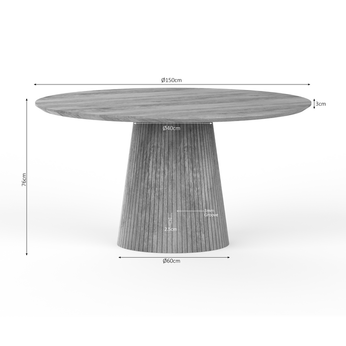 Ronde eettafel Solana  Naturel Mangohout 150 cm