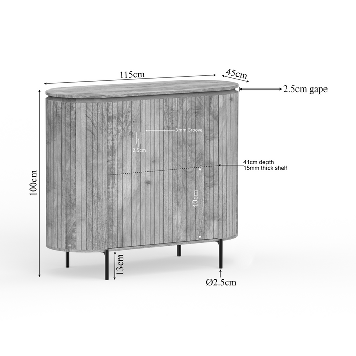 Kabinet kast Solana Naturel Mangohout 115 cm