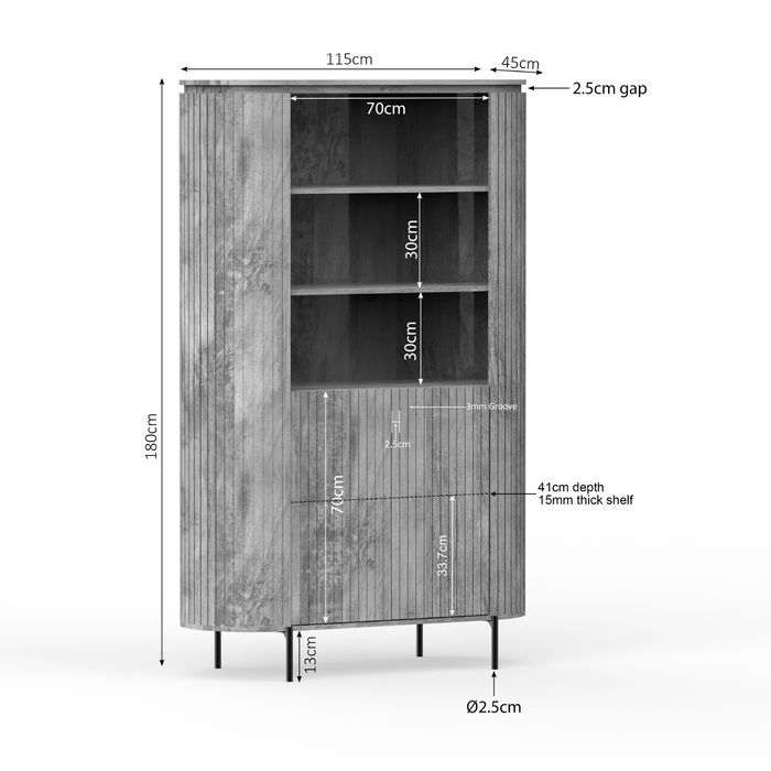 Wandkast Solana Naturel Mangohout 115 cm