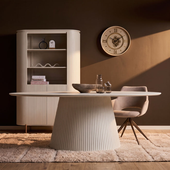 Ovale eettafel Solana Zand Mangohout 240 cm