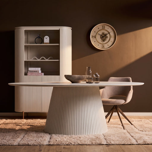 Ovale eettafel Solana Zand Mangohout 210 cm