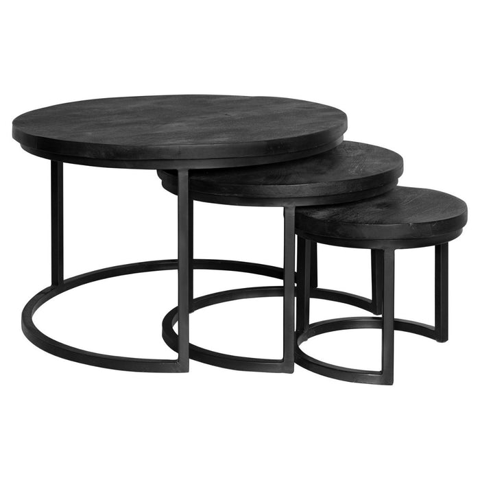 Salontafel set Triole Zwart Mangohout 70 cm