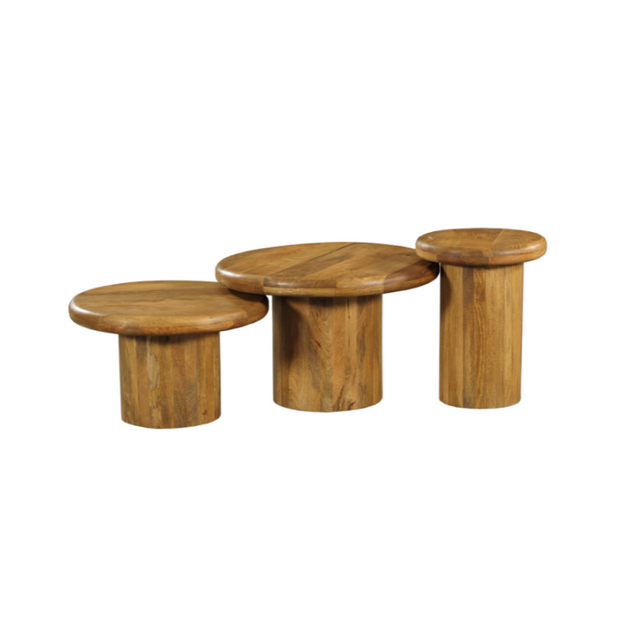 Salontafel set Maya Naturel Mangohout 70 cm