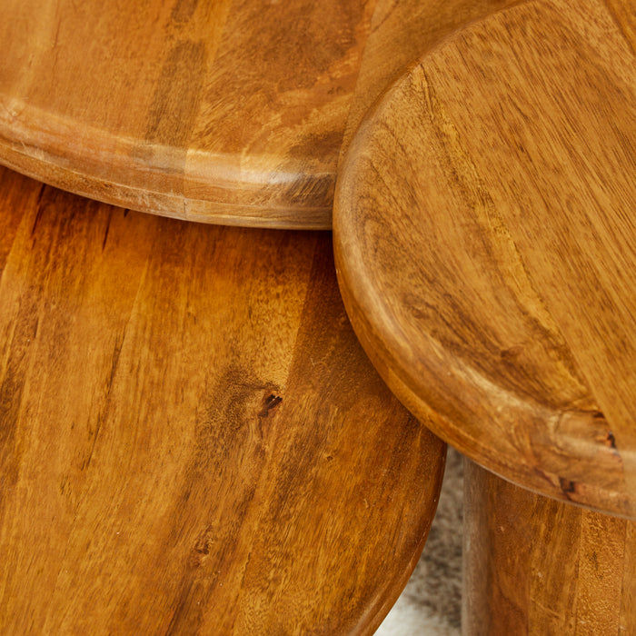 Salontafel set Maya Naturel Mangohout 70 cm