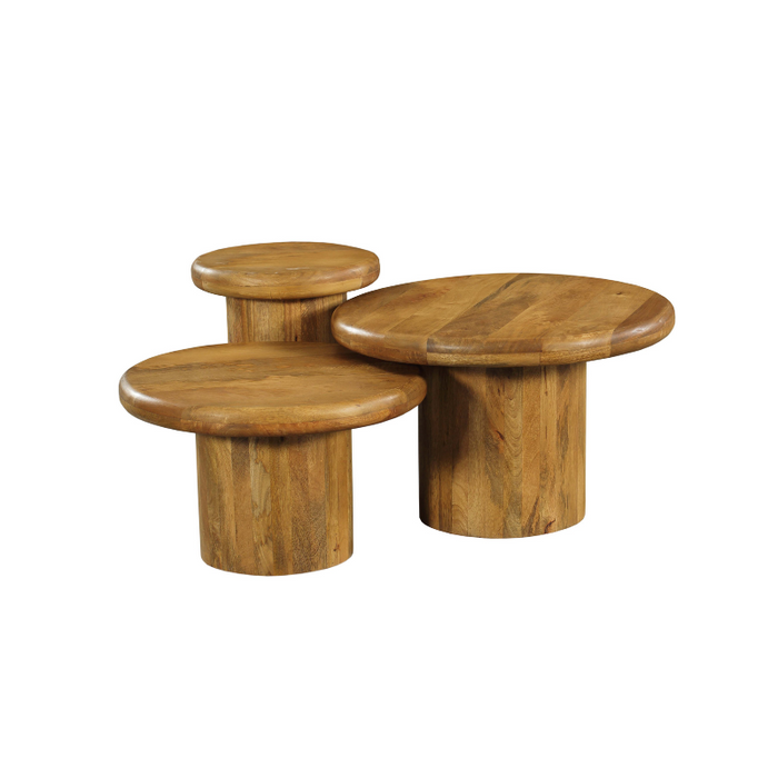 Salontafel set Maya Naturel Mangohout 70 cm