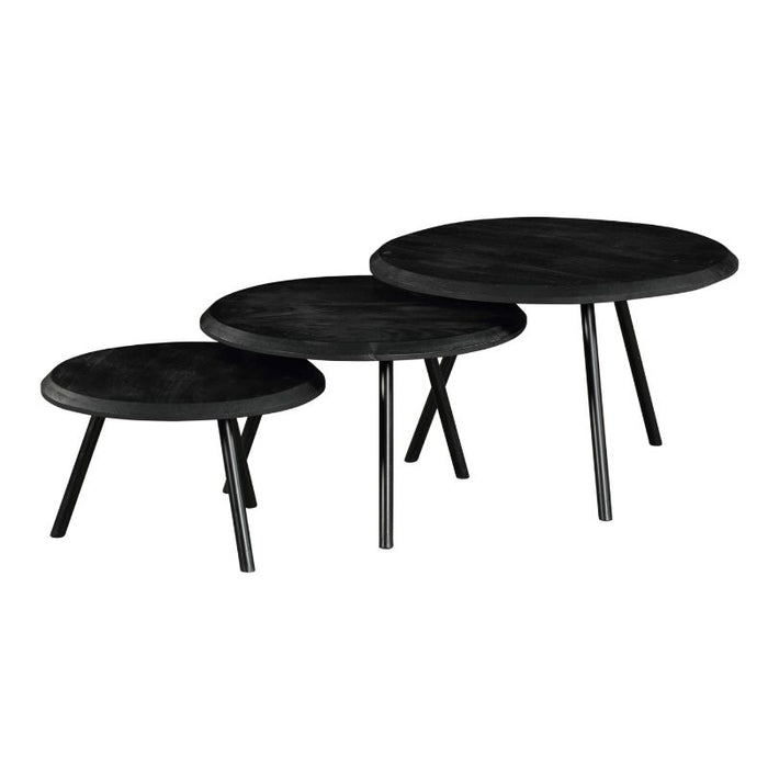 Salontafel set Ohio Zwart Mangohout 70 cm
