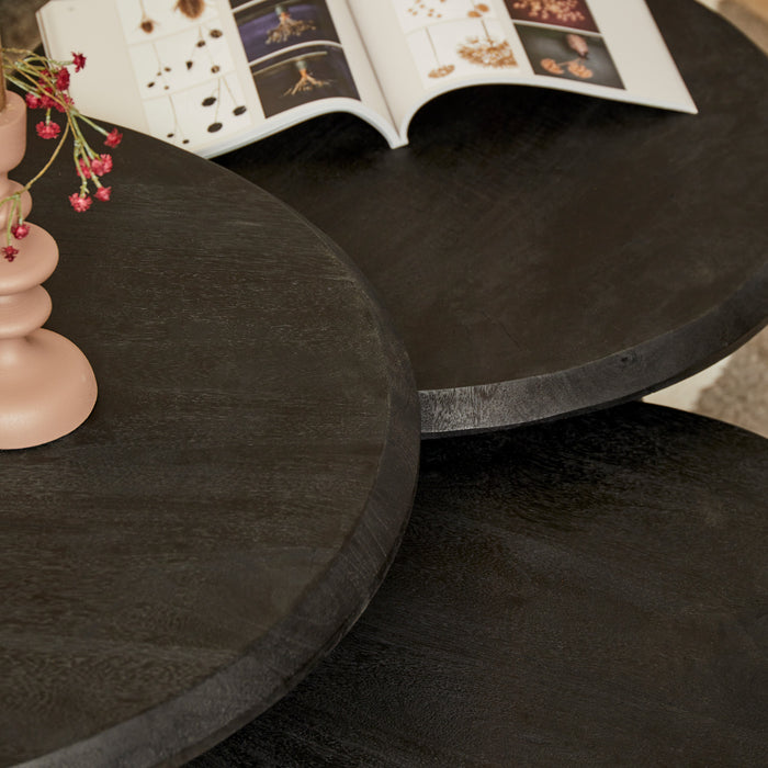 Salontafel set Ohio Zwart Mangohout 70 cm
