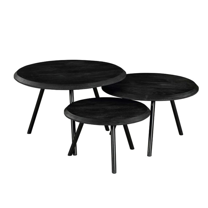 Salontafel set Ohio Zwart Mangohout 70 cm
